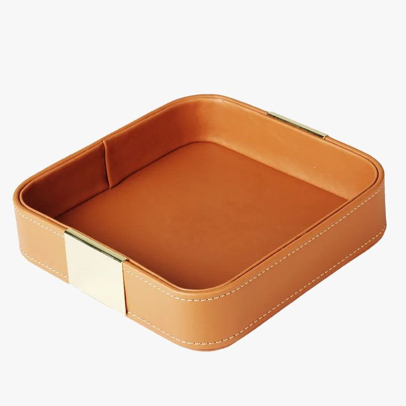 valet vide poche luxe multi-usage en simili cuir pour organiser petits objets