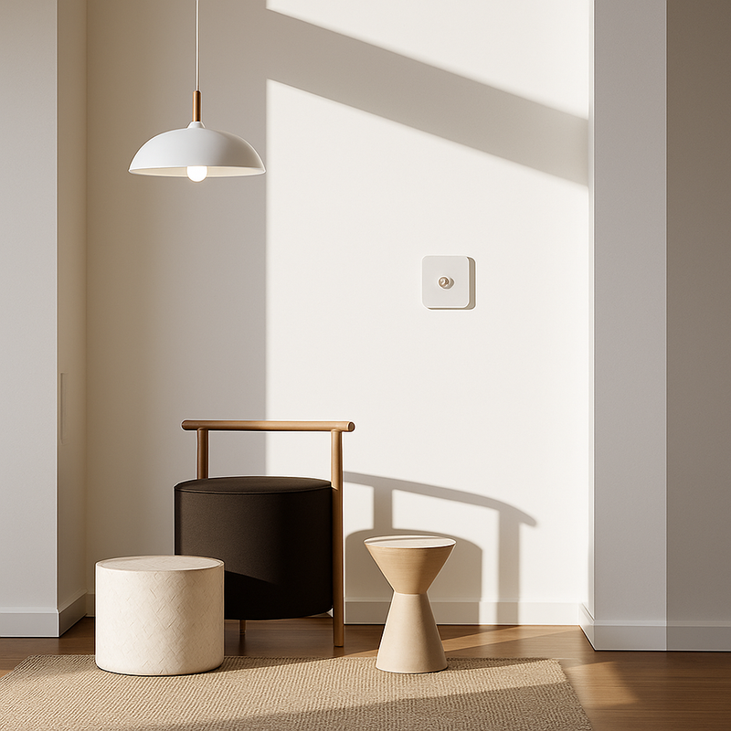 Variateur en acier blanc mat bords arrondis