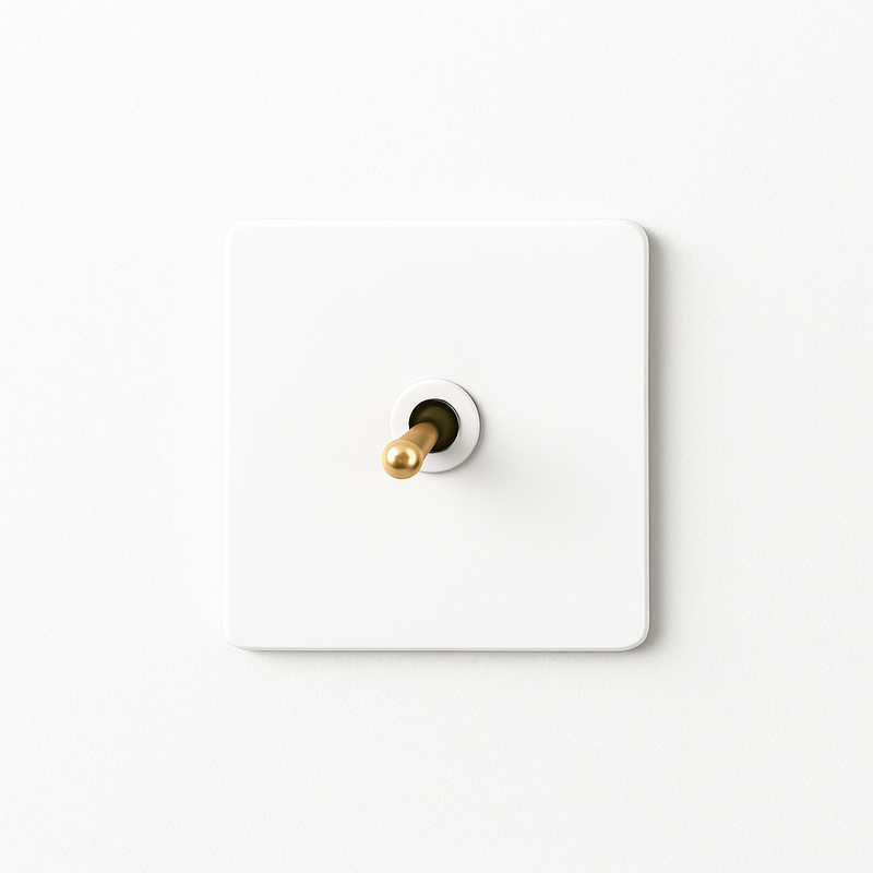 Variateur en acier blanc mat et doré bords arrondis