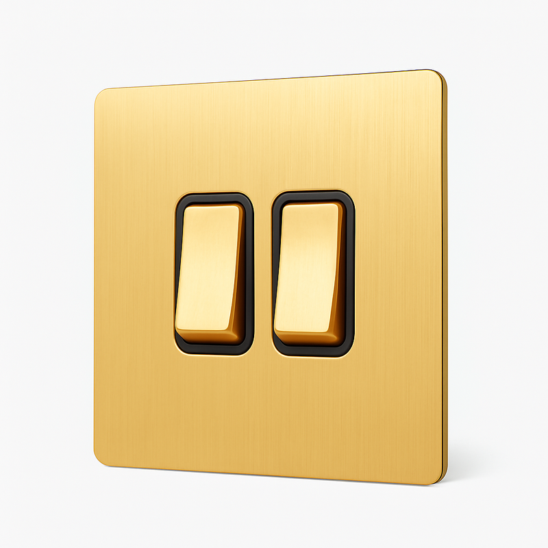 Variateur en acier doré brossé bords arrondis