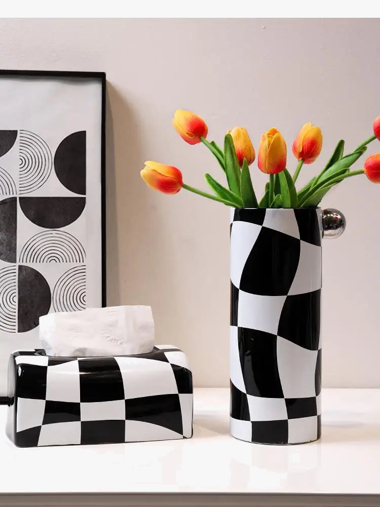 vase en céramique géométrique décoratif pour table nordique