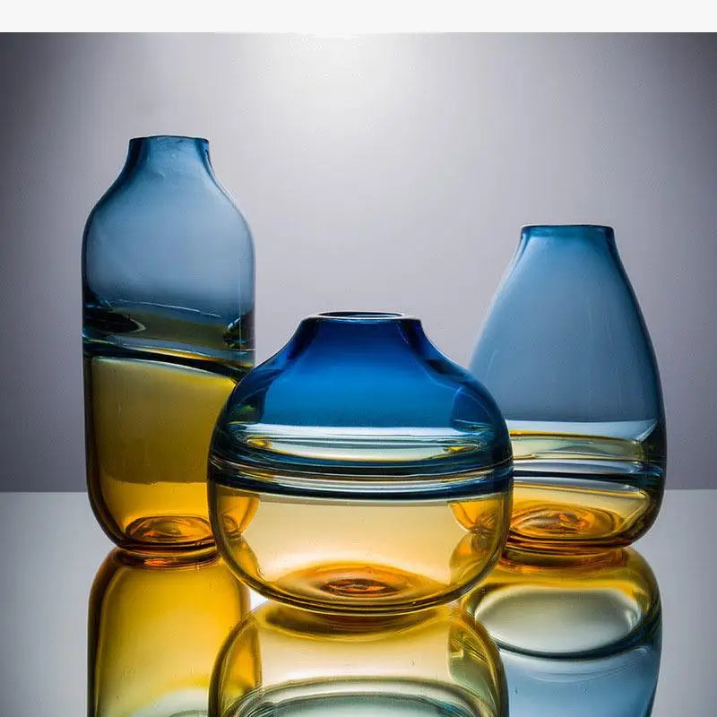 vase en verre dégradé pour décoration florale hydroponique