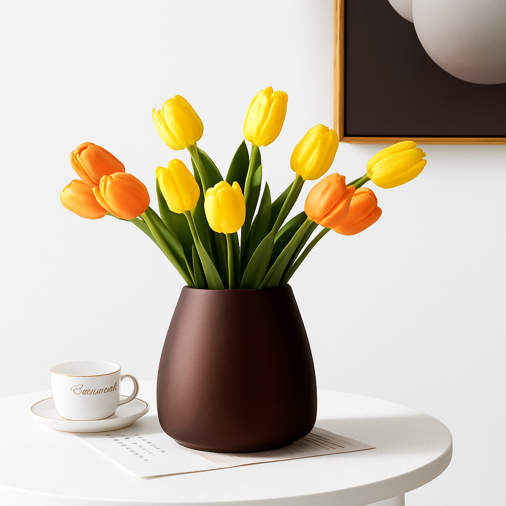 vase en verre dépoli nordique pour fleurs et décoration - vue 4 sur 11