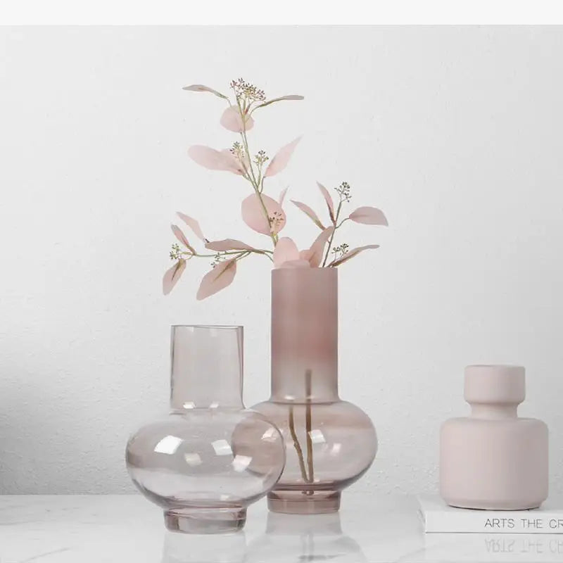 vase en verre givré pour fleurs et décoration d'intérieur