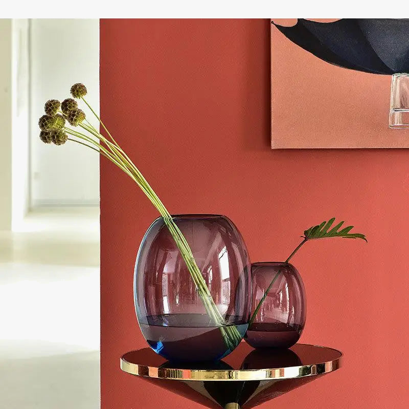 vase en verre moderne pour arrangements floraux décoratifs