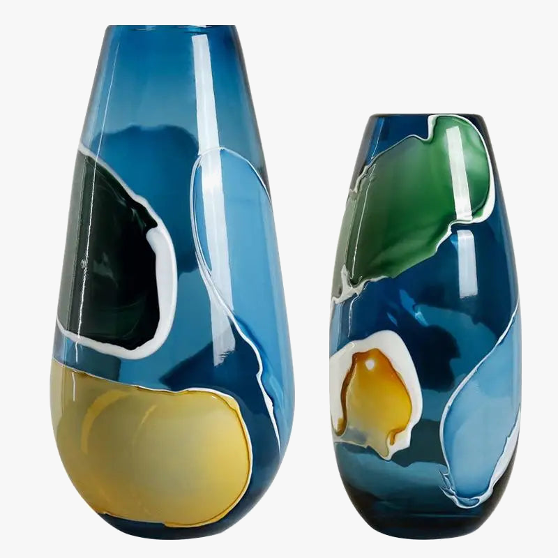 vase en verre ondulé pour décoration florale moderne