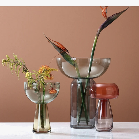 VASE,3 Balls Pink--Vase En Verre Avec Plantes Hydroponiques Modernes