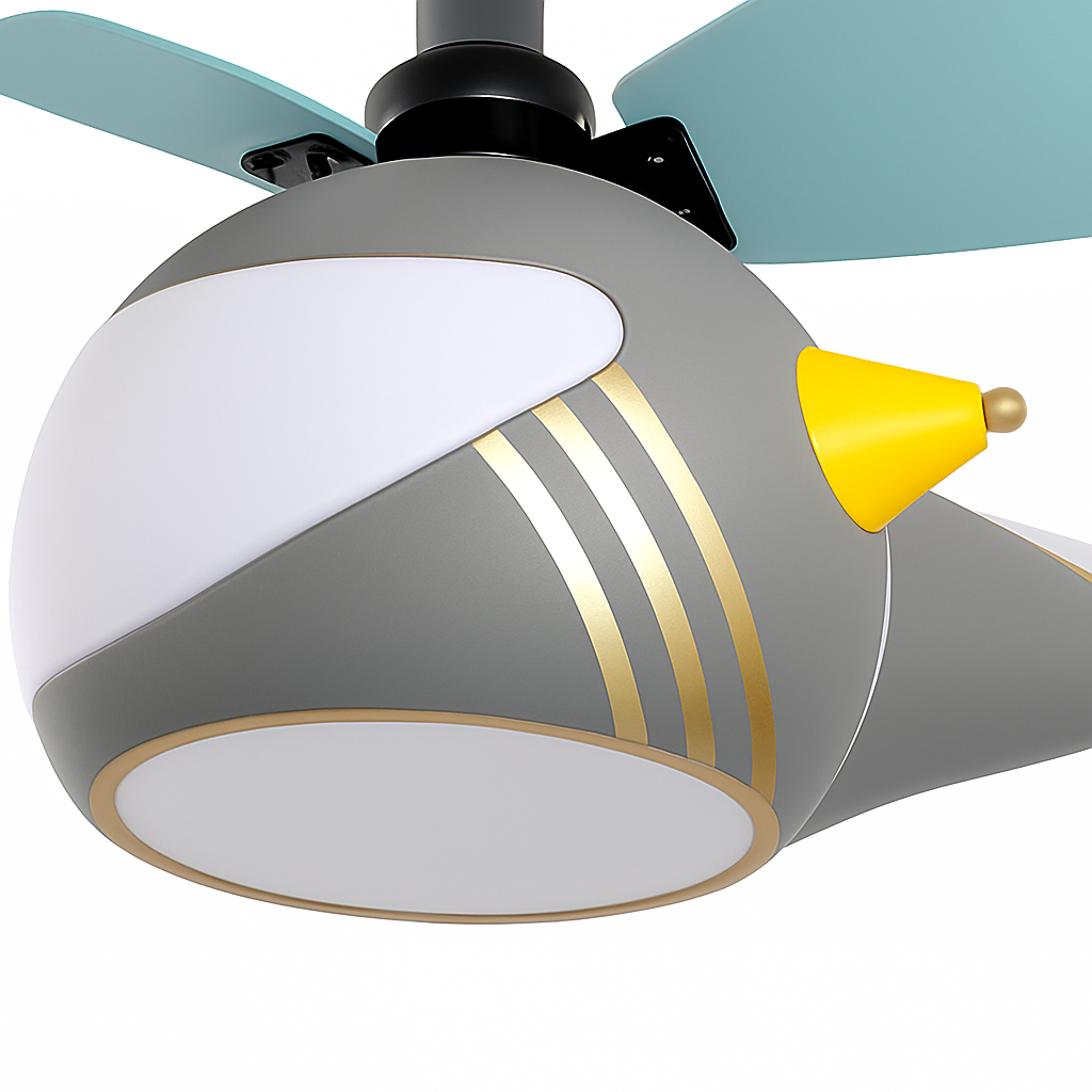 ventilateur créatif hélicoptère pour chambre d'enfant décorative - vue 5 sur 9