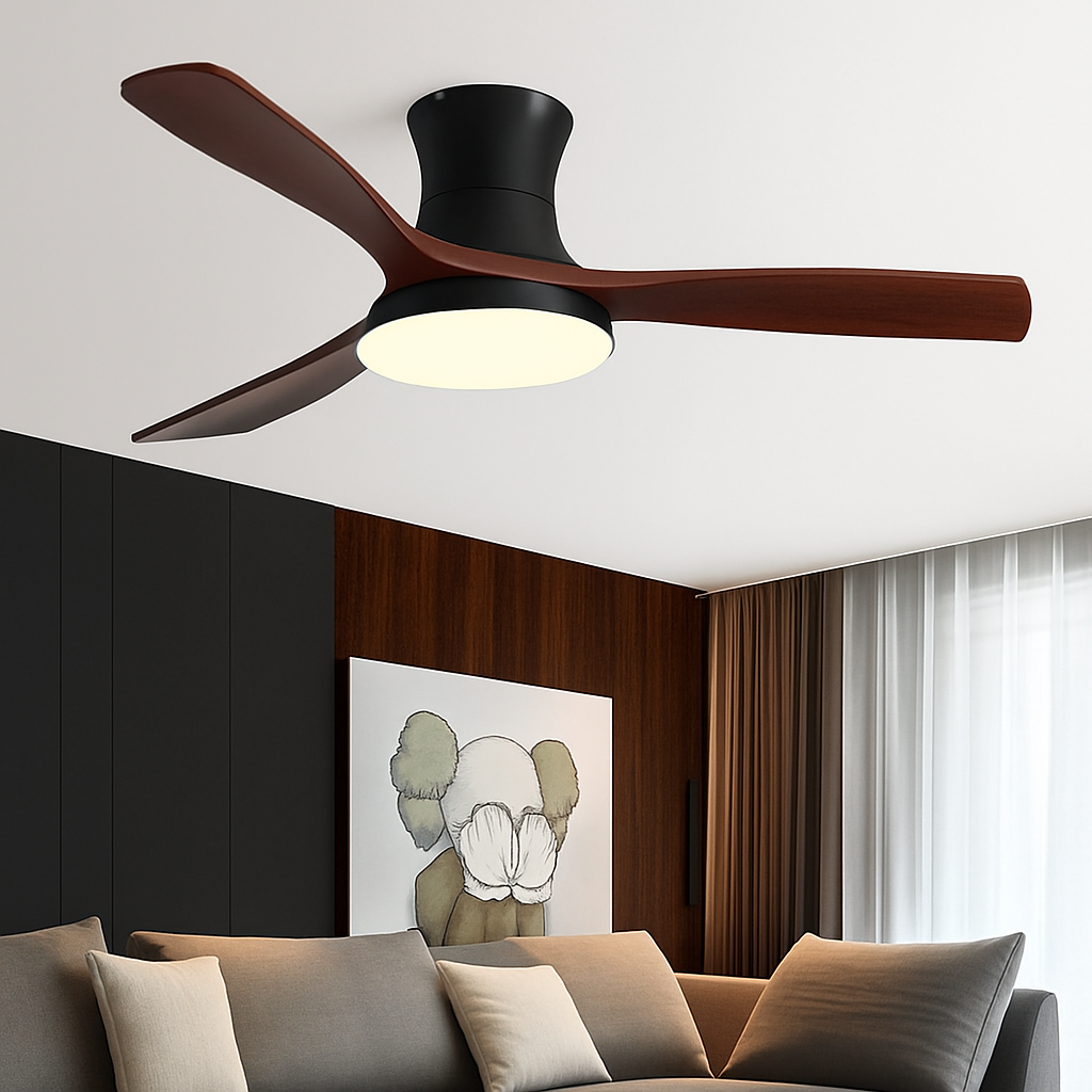 ventilateur de plafond américain léger avec lumière et contrôle électrique - vue 3 sur 12