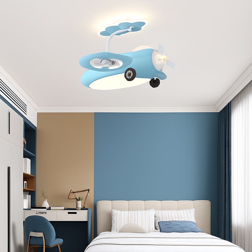 ventilateur de plafond avec led pour chambre enfant et aire de jeux - vue 4 sur 9