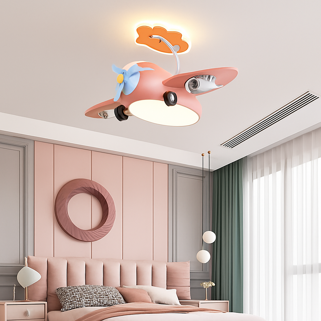 ventilateur de plafond avec led pour chambre enfant et aire de jeux - vue 5 sur 9