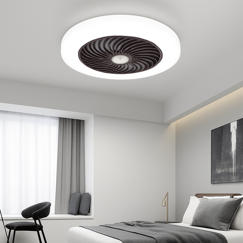 ventilateur de plafond avec télécommande dimmable et lumière LED minimaliste - vue 8 sur 11