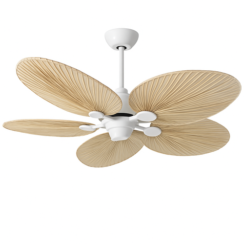 ventilateur de plafond avec télécommande en feuilles de palmier naturel