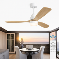 ventilateur de plafond bois 3 pales avec lumière et télécommande