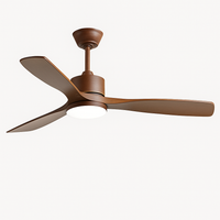 ventilateur de plafond en bois lumineux avec télécommande