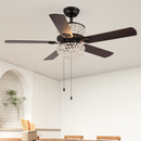 ventilateur de plafond en cristal avec télécommande et lumières