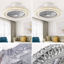 ventilateur de plafond en cristal moderne avec lumière et télécommande