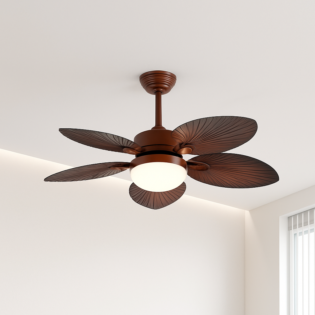 ventilateur de plafond industriel avec lampe japonaise rétro - vue 3 sur 7