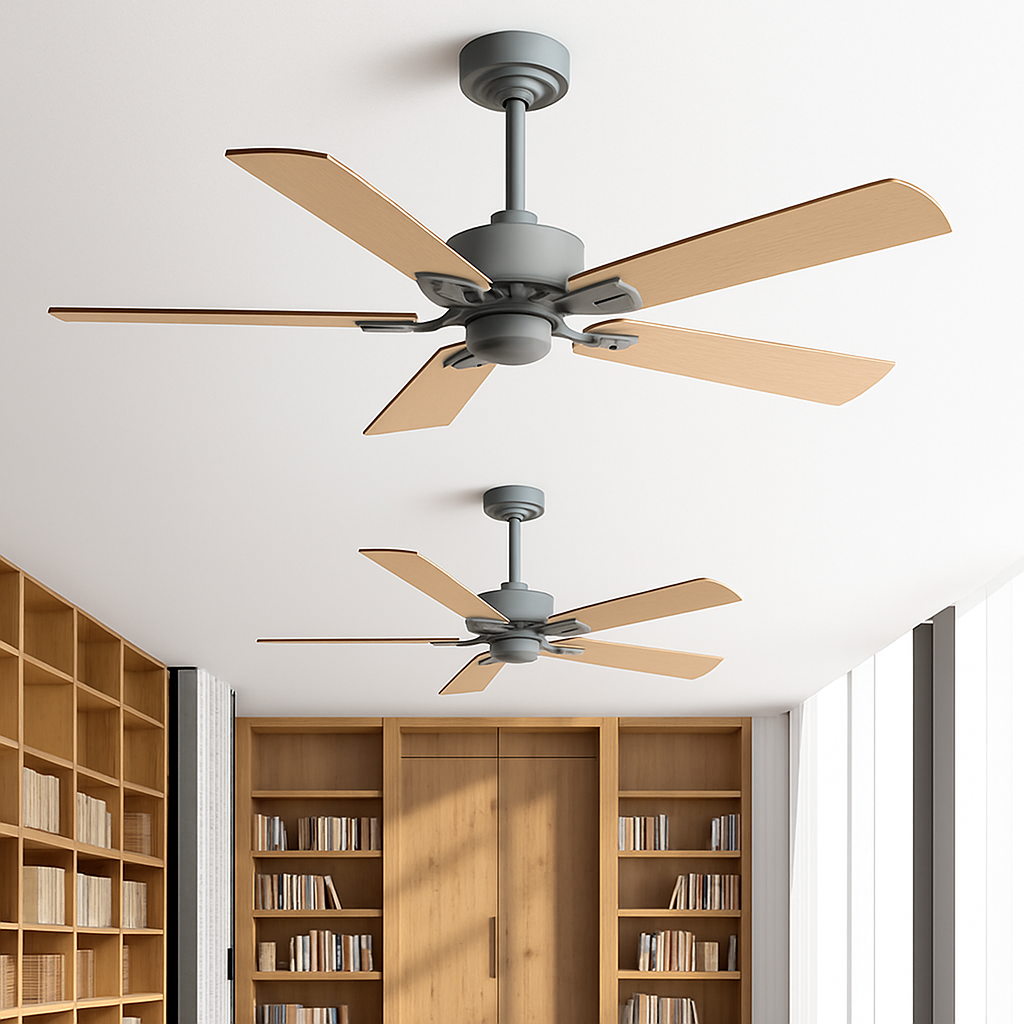 ventilateur de plafond industriel rétro sans lampe avec télécommande - vue 4 sur 12