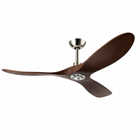 ventilateur de plafond industriel vintage en bois sans lumière
