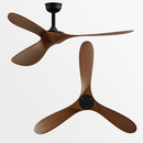ventilateur de plafond industriel vintage en bois télécommandé sans lumière