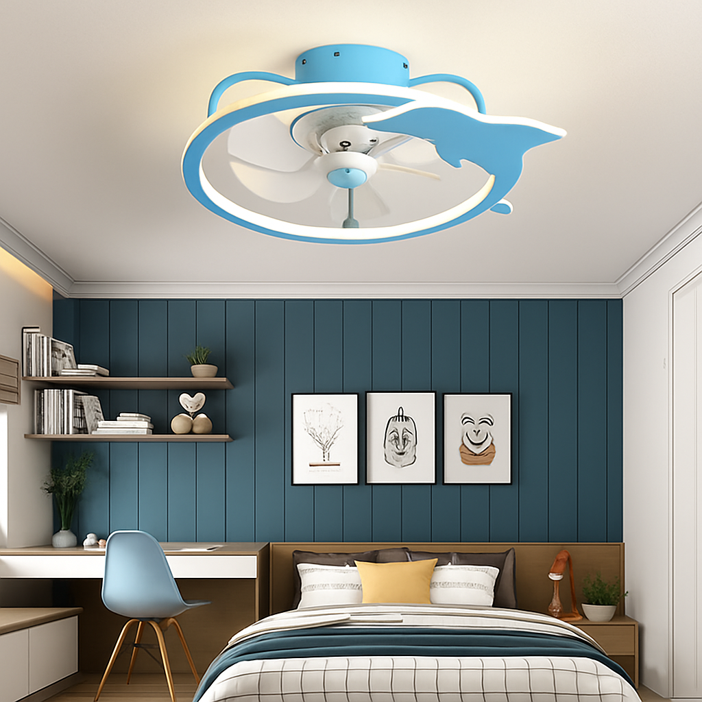 ventilateur de plafond intelligent avec lumières et télécommande - vue 3 sur 18