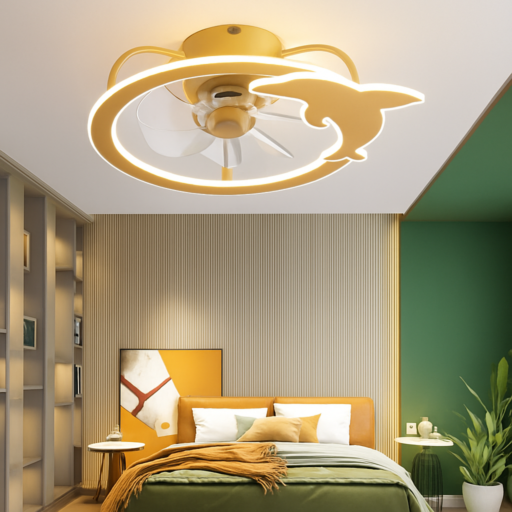 ventilateur de plafond intelligent avec lumières et télécommande - vue 5 sur 18