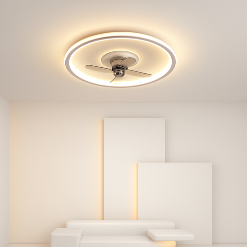 ventilateur de plafond intelligent avec télécommande et éclairage LED - vue 3 sur 11