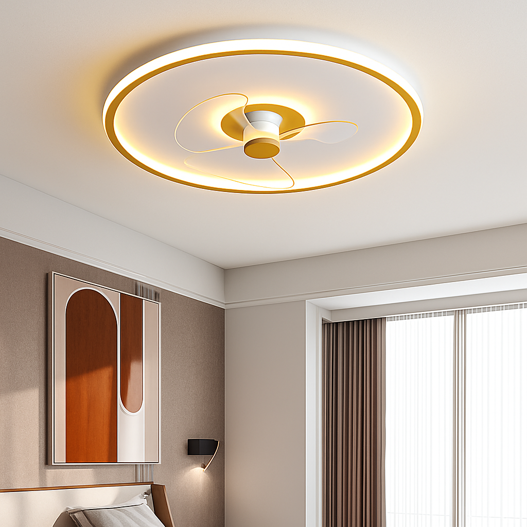 ventilateur de plafond intelligent avec télécommande et éclairage LED - vue 11 sur 11