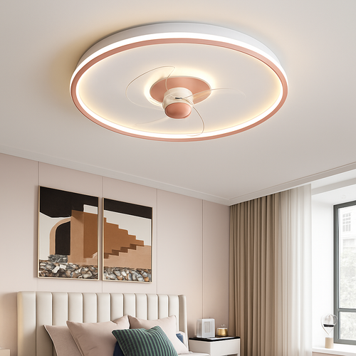 ventilateur de plafond intelligent avec télécommande et éclairage LED - vue 6 sur 11