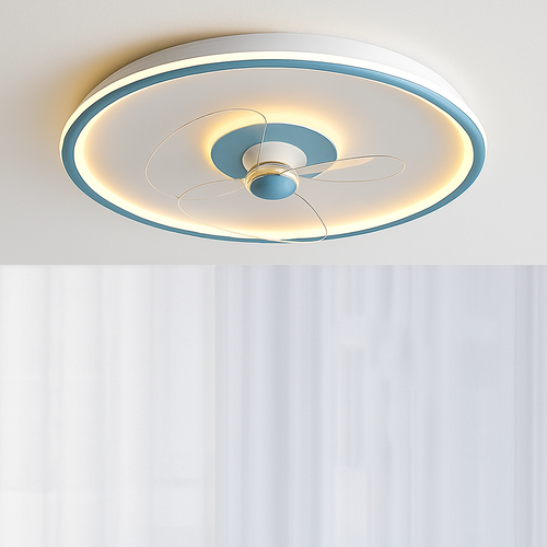 ventilateur de plafond intelligent avec télécommande et éclairage LED - vue 10 sur 11