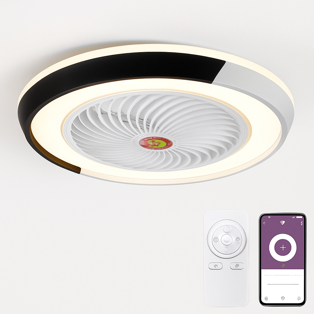 ventilateur de plafond intelligent bluetooth avec lumière télécommande - vue 14 sur 16