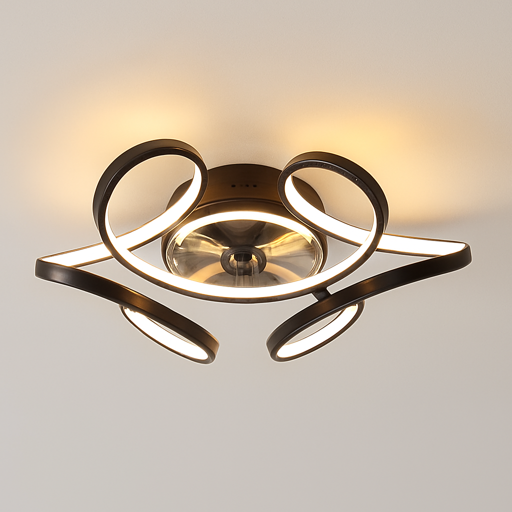 ventilateur de plafond led artpad avec lumière et télécommande - vue 14 sur 16
