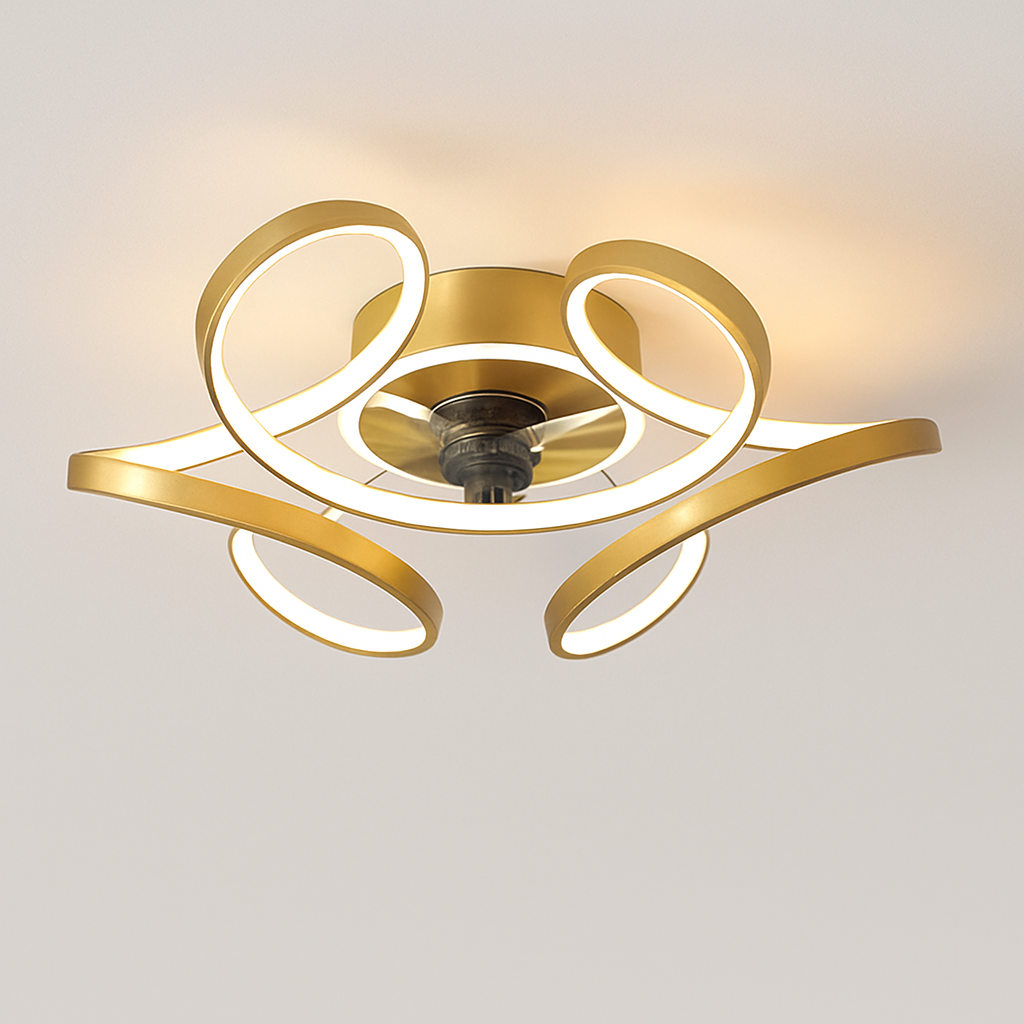 ventilateur de plafond led artpad avec lumière et télécommande - vue 15 sur 16