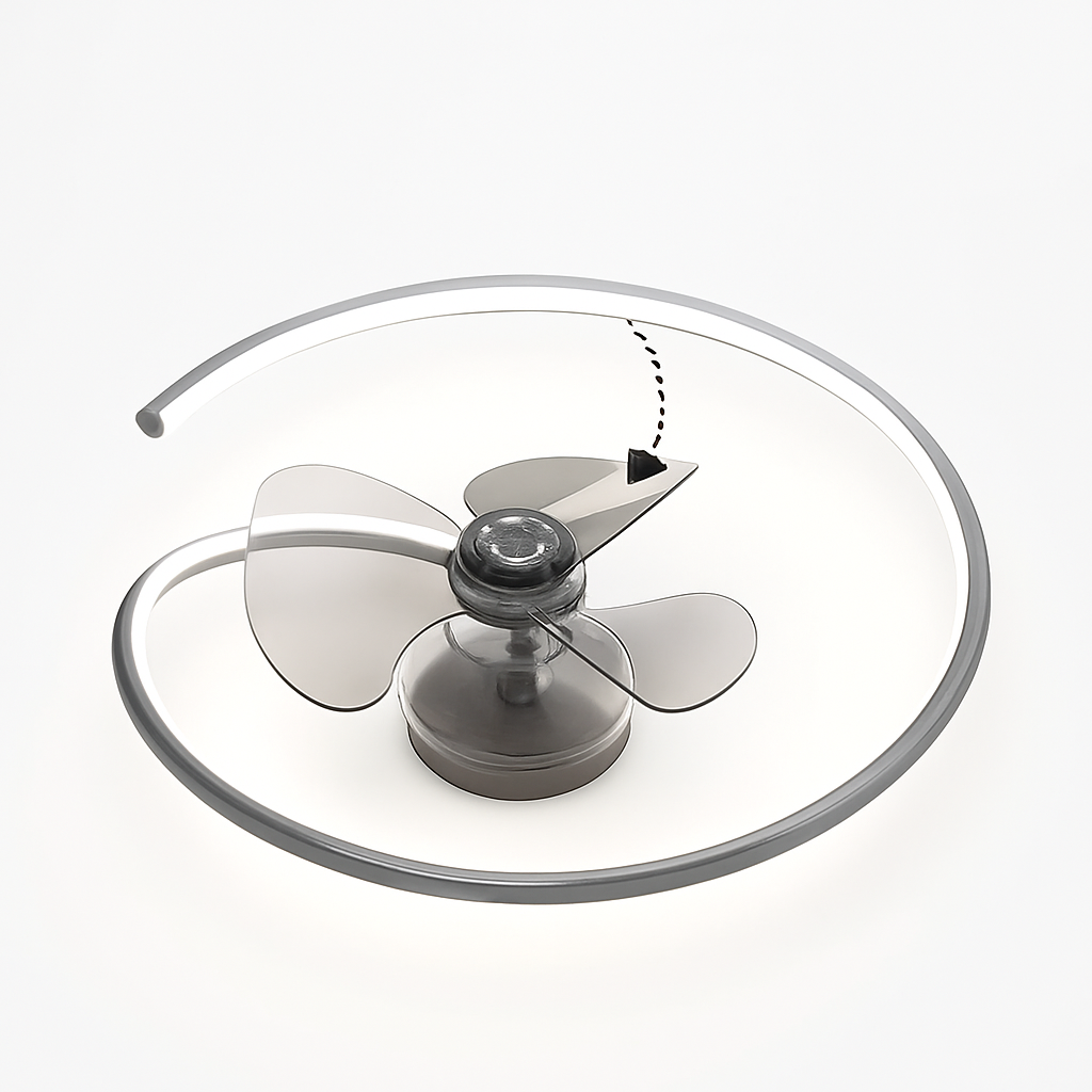 ventilateur de plafond led artpad avec lumière et télécommande - vue 4 sur 16