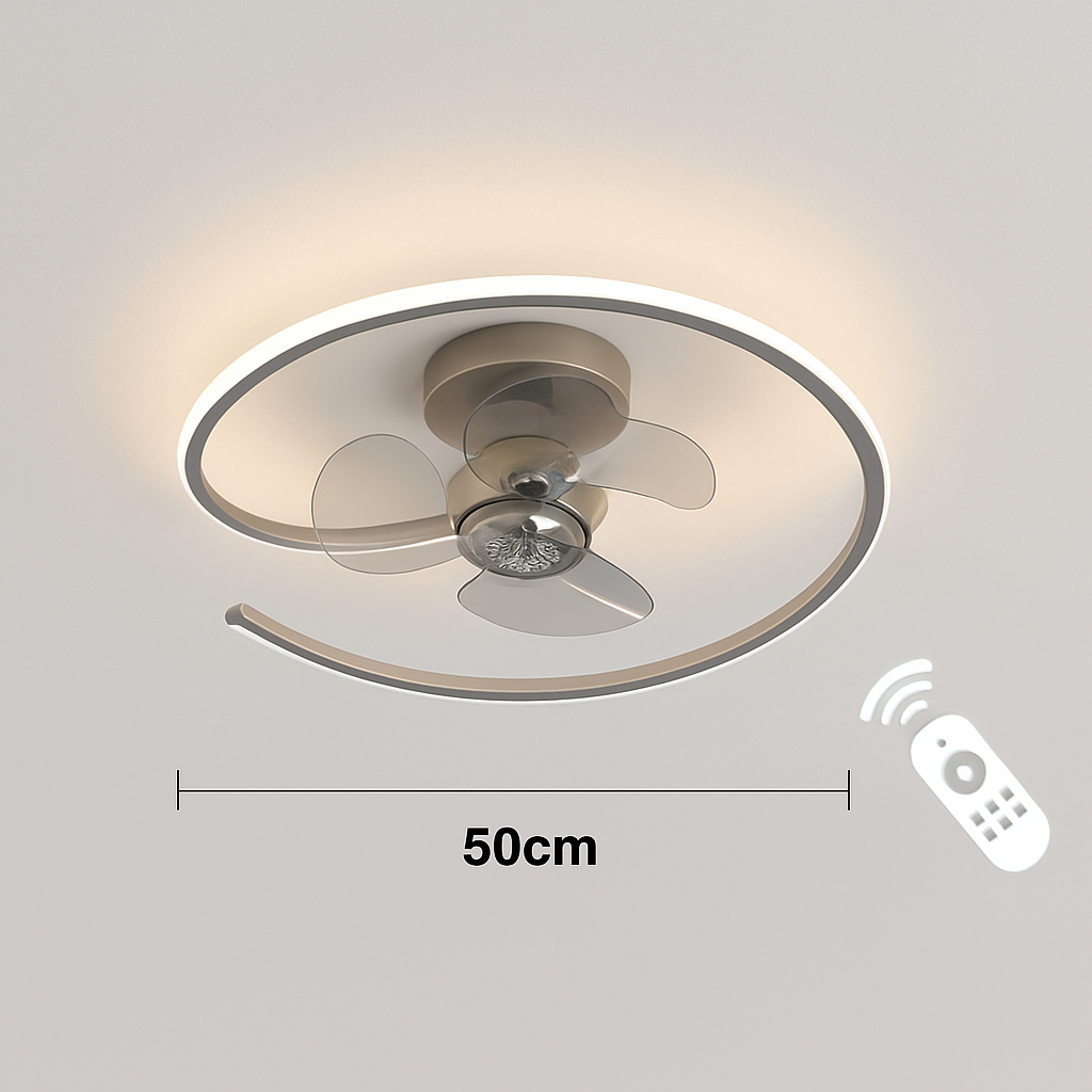 ventilateur de plafond led artpad avec lumière et télécommande - vue 9 sur 16