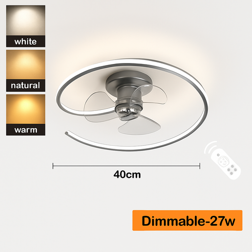 ventilateur de plafond led artpad avec lumière et télécommande - vue 11 sur 16