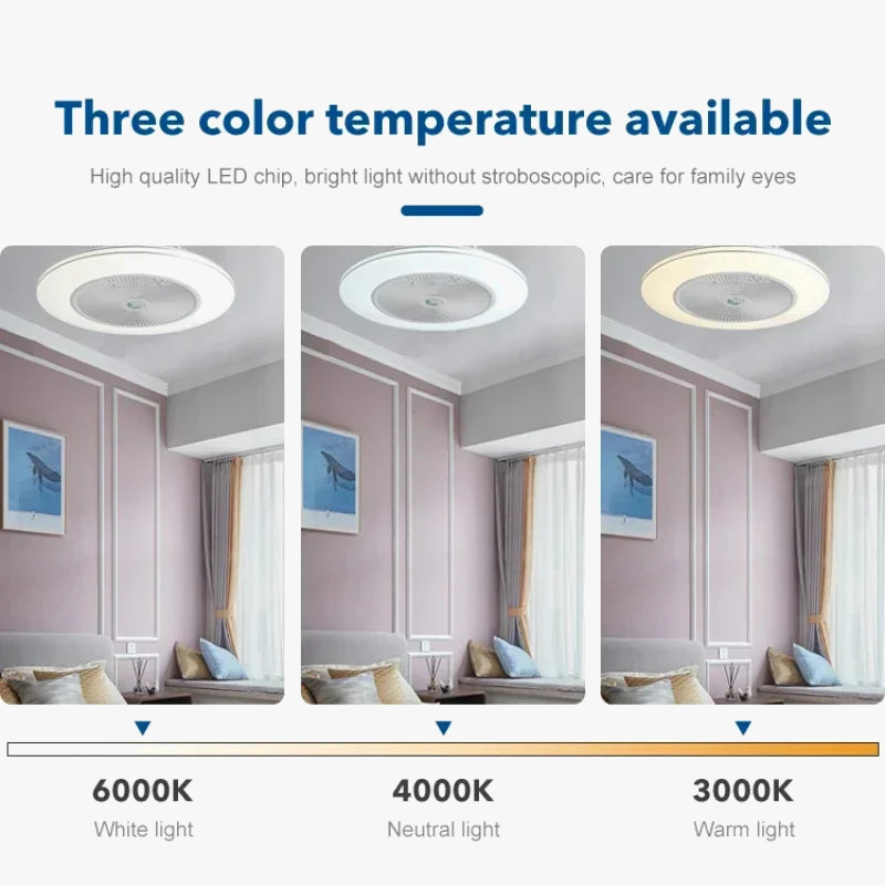 ventilateur de plafond led invisible avec télécommande moderne