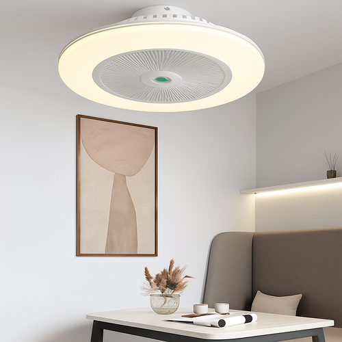 ventilateur de plafond led invisible avec télécommande moderne - vue 3 sur 8
