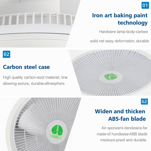 ventilateur de plafond led moderne avec télécommande et lustre - vue 8 sur 8
