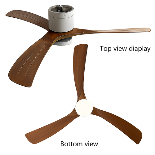 ventilateur de plafond moderne abs noir avec led et télécommande - vue 4 sur 12