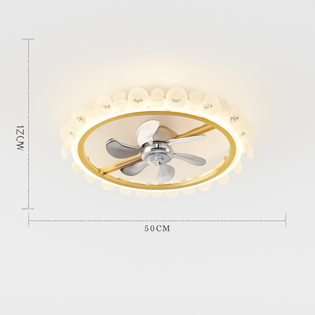 ventilateur de plafond moderne avec lumière et contrôle intelligent