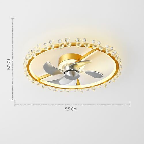 ventilateur de plafond moderne avec lumière et contrôle intelligent - vue 7 sur 9