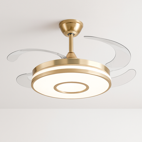 ventilateur de plafond moderne avec lumière et télécommande - vue 2 sur 4