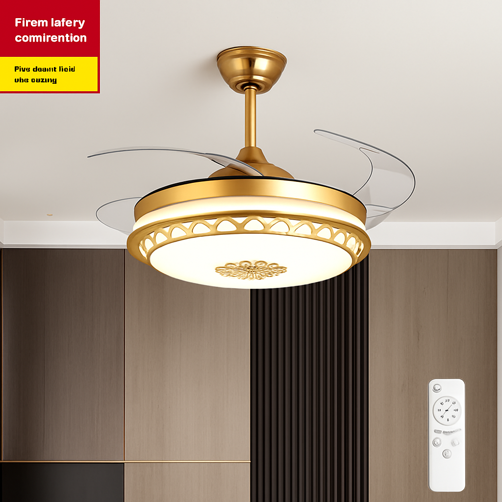 ventilateur de plafond moderne avec lumière et télécommande