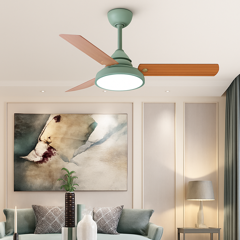 ventilateur de plafond moderne avec lumière et télécommande - vue 6 sur 6
