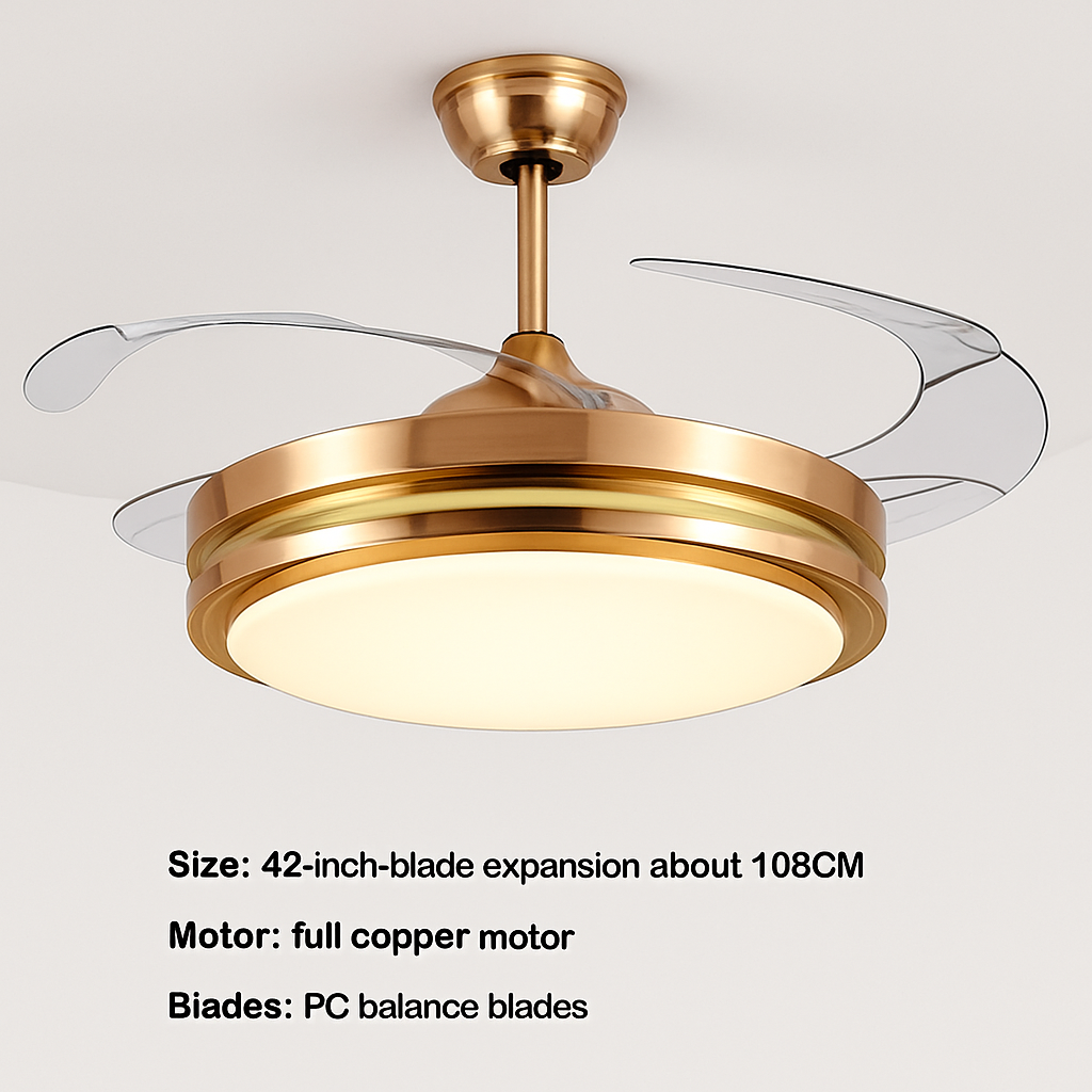 ventilateur de plafond moderne avec lumière et télécommande - vue 4 sur 4