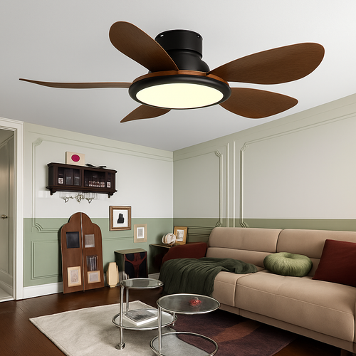 ventilateur de plafond moderne avec lumière led et télécommande - vue 2 sur 15