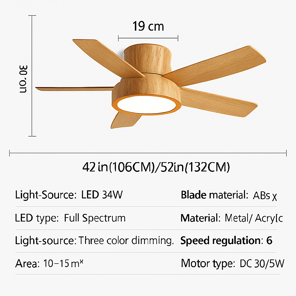 ventilateur de plafond moderne avec lumière pour l'été - vue 6 sur 9