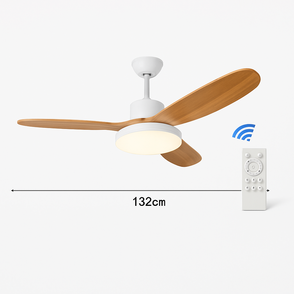 ventilateur de plafond moderne avec lumière télécommande et led modifiable - vue 11 sur 12